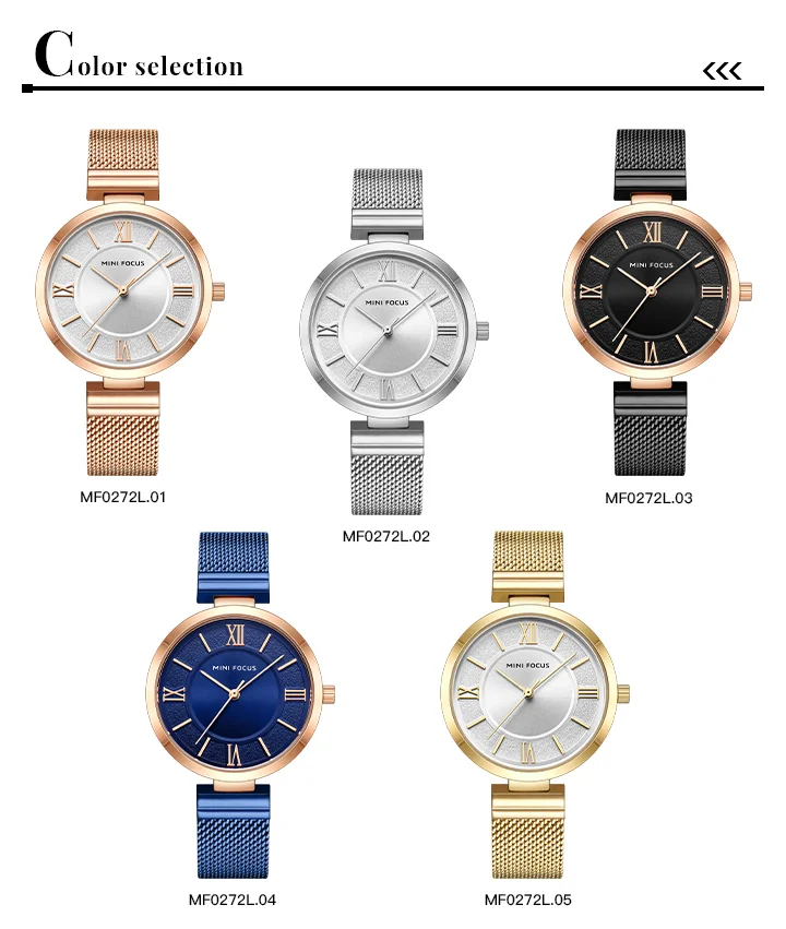 MINI FOCUS Women’s Quartz Watch | Luxury 5ATM Waterproof Sport Mesh Strap Wristwatch – Factory Wholesale