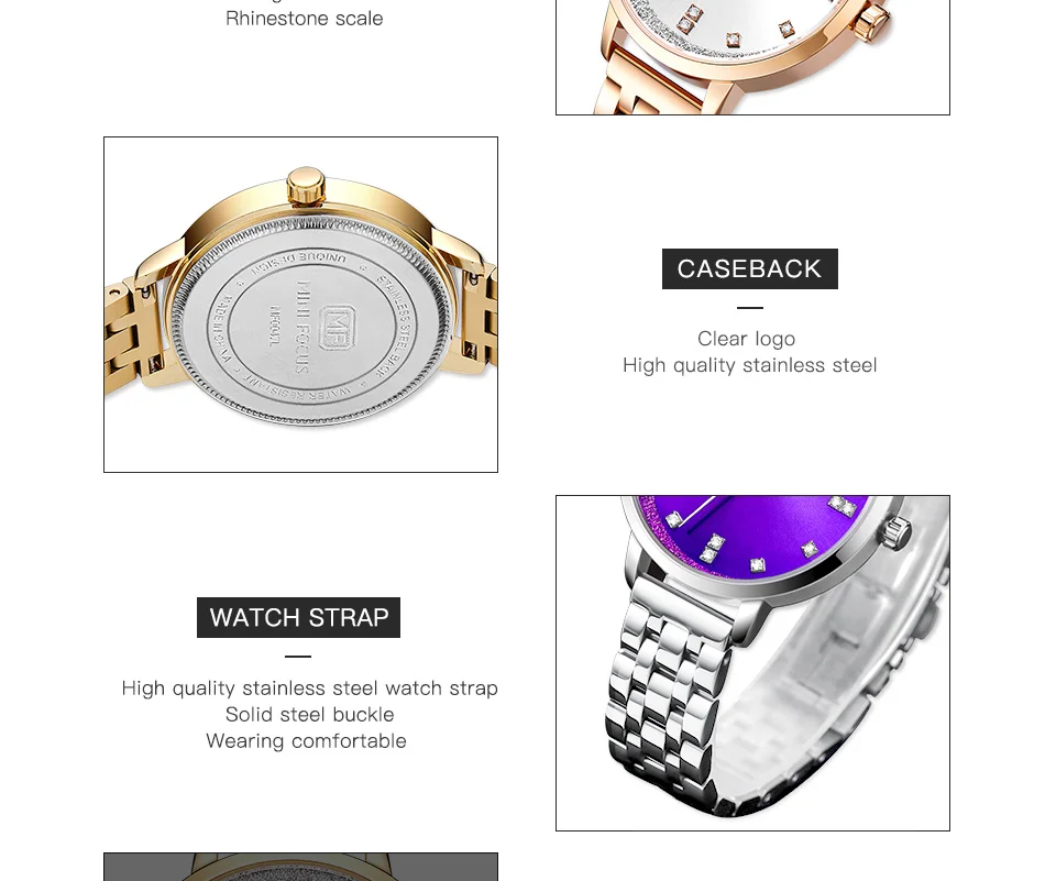 Mini Focus MF0047L Women's Quartz Watch | Golden Stainless Steel Strap | Elegant Ladies Factory Direct Watches