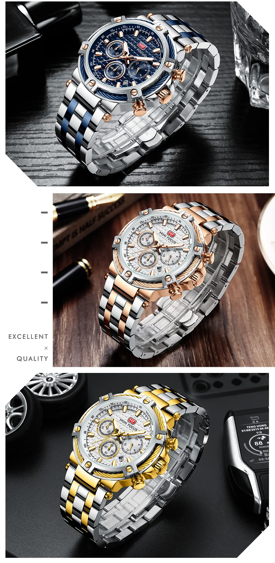 New Arrival Chronograph Quartz Men's Watch MINI FOCUS Luxury Design for Wholesale