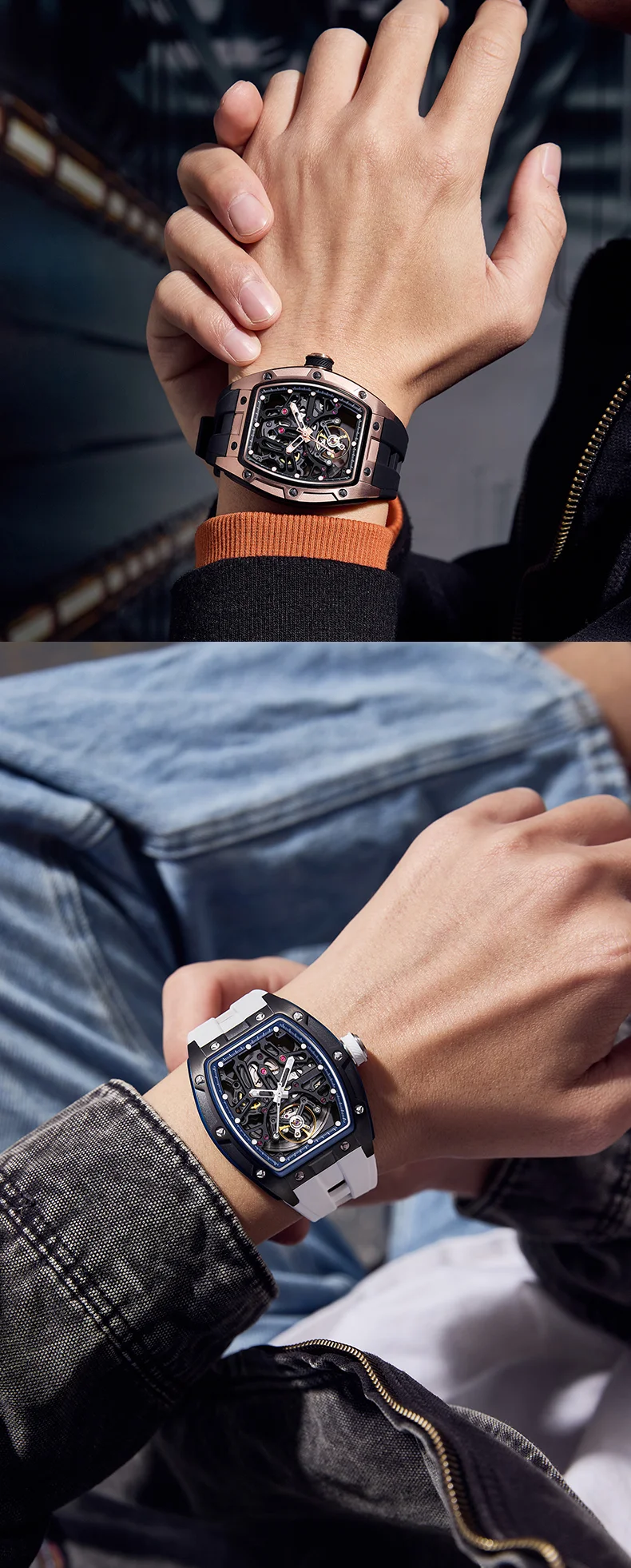 CHANCE 91981 Wholesale Luxury Tourbillon Watch Sky Blue Dial, Steel Case, Automatic Mechanical Watch for Men