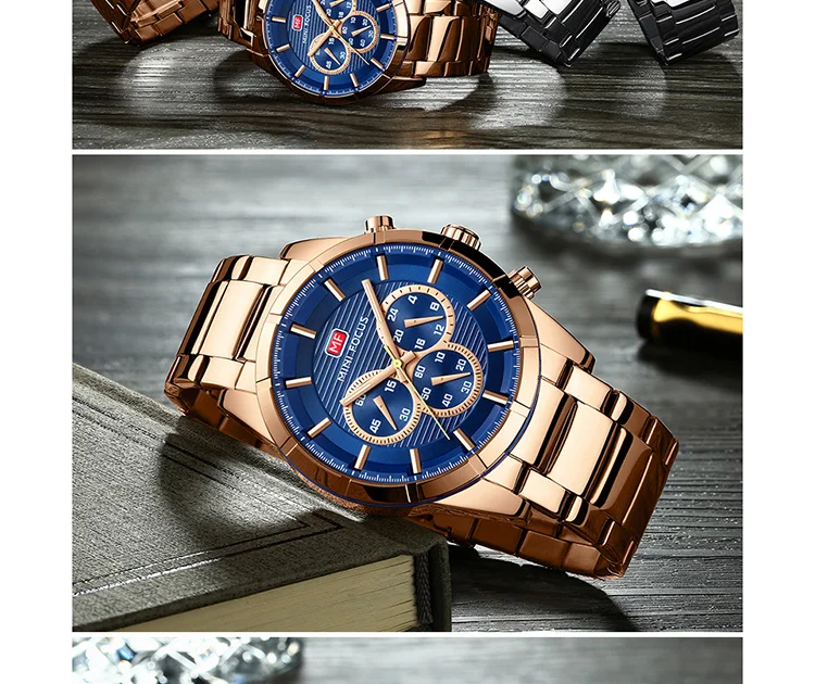 MINI FOCUS MF0170G Heavy-Duty Chronograph Quartz Watch for Men | Steel Strap OEM Supplier