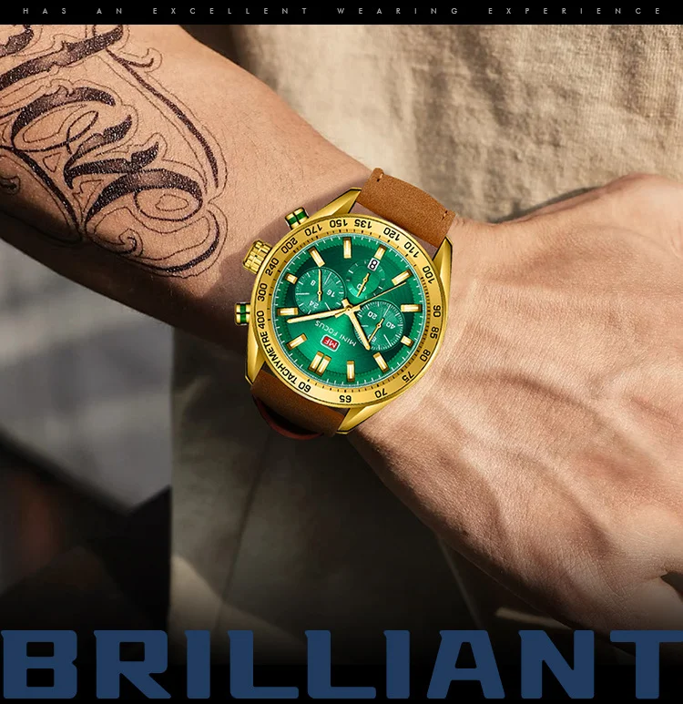 Luxury Casual Men’s Quartz Watch with Genuine Leather Strap – Mini Focus Factory Wholesale Supplier
