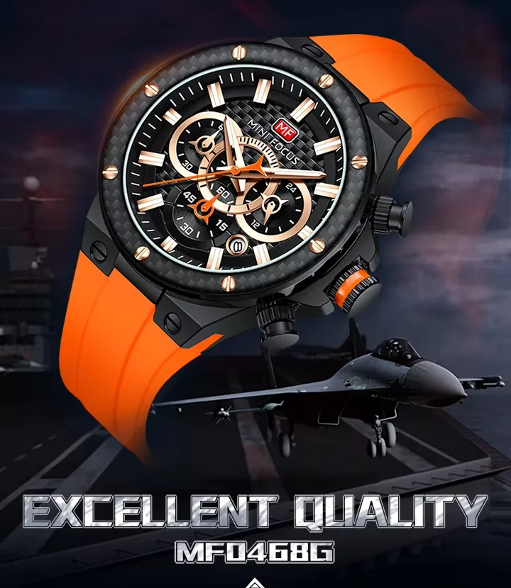 Top Sale Men’s Multifunction Chronograph Quartz Watch with Waterproof Silicone Strap