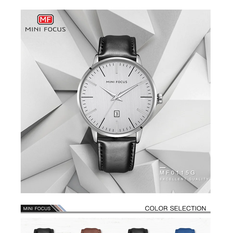 Mini Focus MF0115G Casual Men’s Watch | Fashion Sport Quartz | Auto Date Leather Strap | Factory Wholesale
