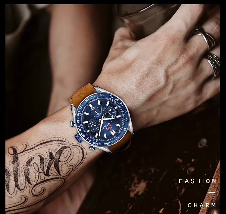 Luxury Casual Men’s Quartz Watch with Genuine Leather Strap – Mini Focus Factory Wholesale Supplier