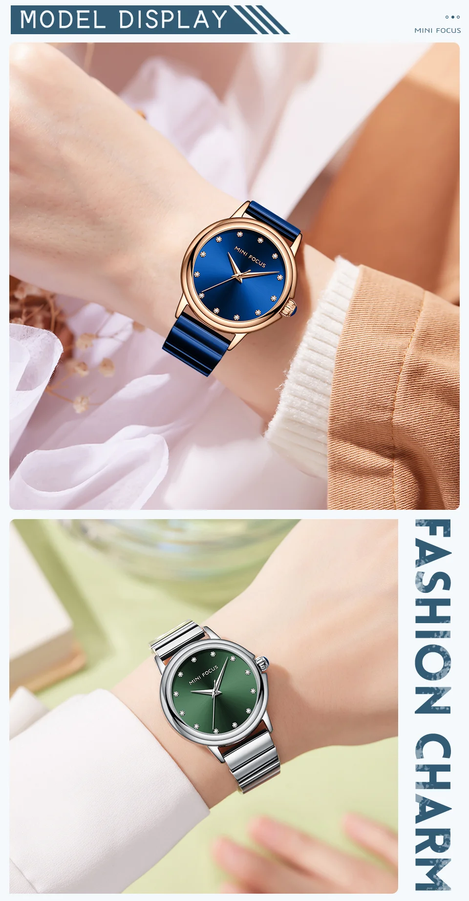 Mini Focus Luxury Diamond Women's Watch Waterproof Wristwatch for Wholesale