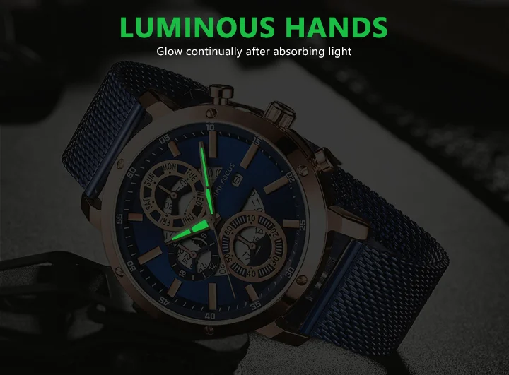Mini Focus MF0190G Chronograph Men’s Quartz Watch | Sports Waterproof Mesh Strap Factory Wholesale