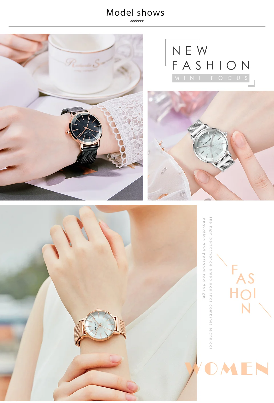 Mini Focus MF0257L Women's Quartz Watch | Steel Mesh Belt Simple Waterproof Analog Dress Wristwatch