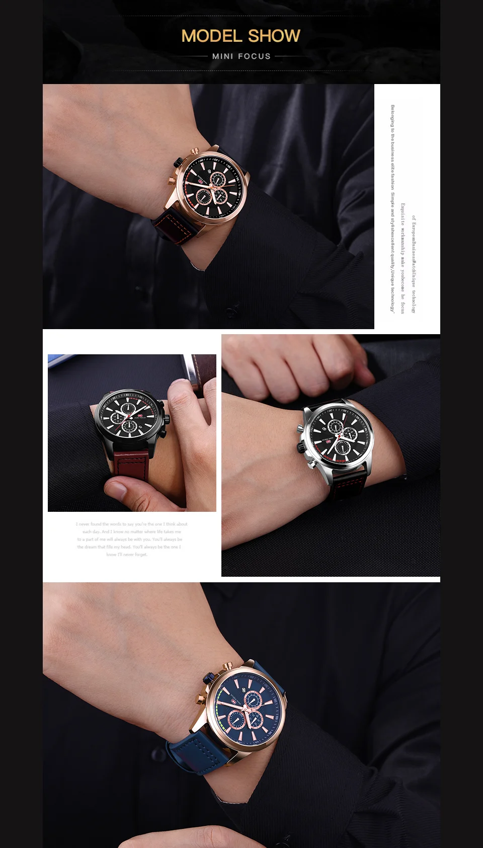 Mini Focus MF0129G Men’s Luxury Chronograph Watch | Sporty Leather Strap Quartz with Date | Factory Direct Wholesale