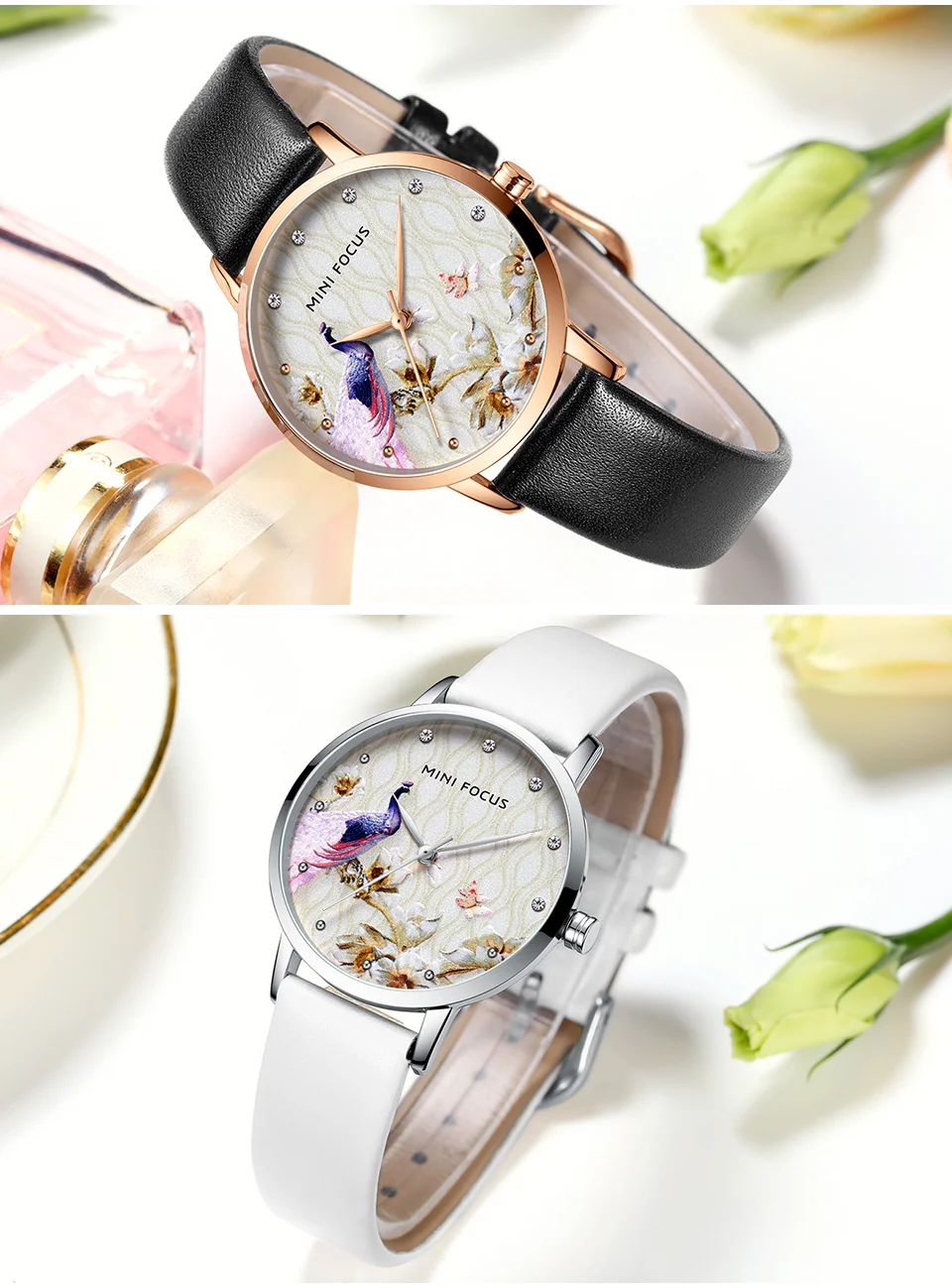 Elegant Leather Quartz Watch for Women – Premium Business Style by MINI FOCUS