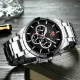 MINI FOCUS Heavy-Duty Chronograph Quartz Watch for Men Steel