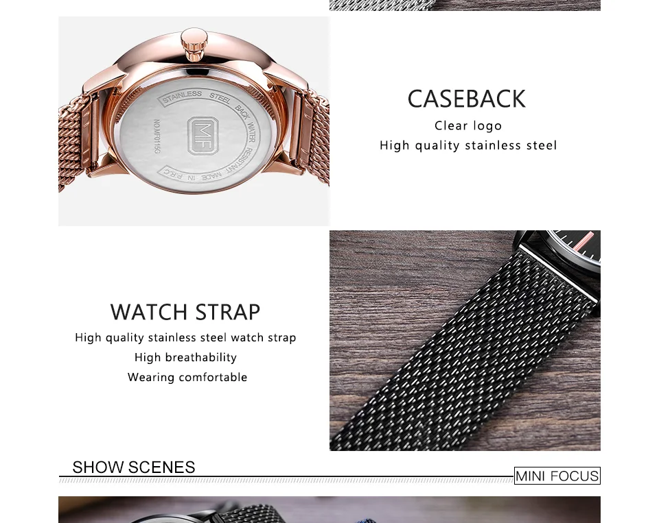 Mini Focus MF0115G Wholesale Men’s Luxury Quartz Watch Set | Ultra-Thin Waterproof Leather Strap | Factory Direct