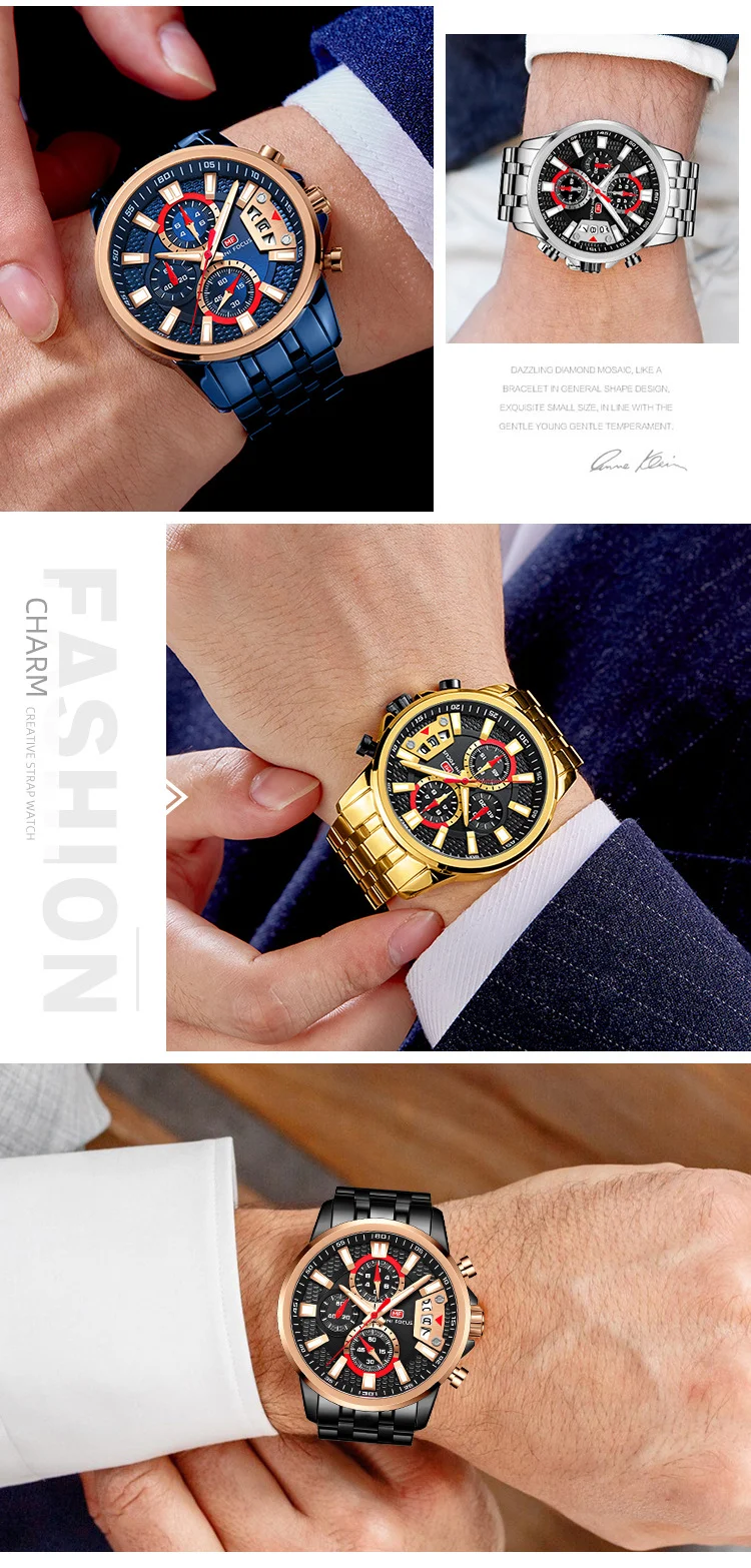 Mini Focus Rainbow Color Fashion Men's Wrist Watch | Waterproof Chronograph Quartz Watch for Wholesale