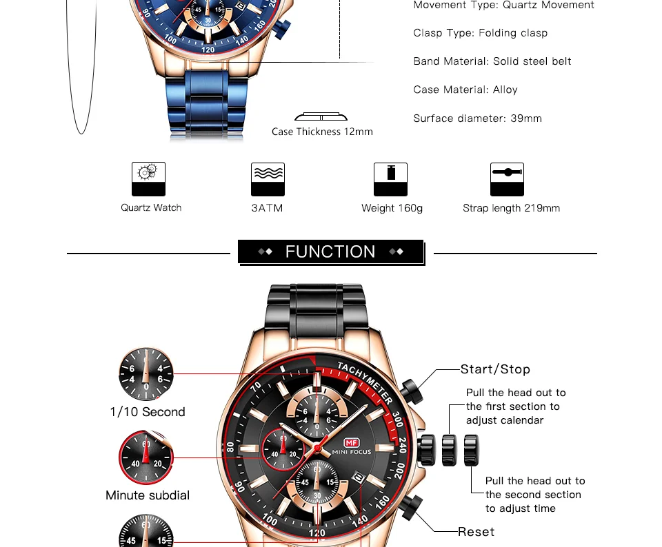 Mini Focus MF0218G Men’s Luxury Stainless Steel Quartz Watch | Silver | Factory Direct Wholesale