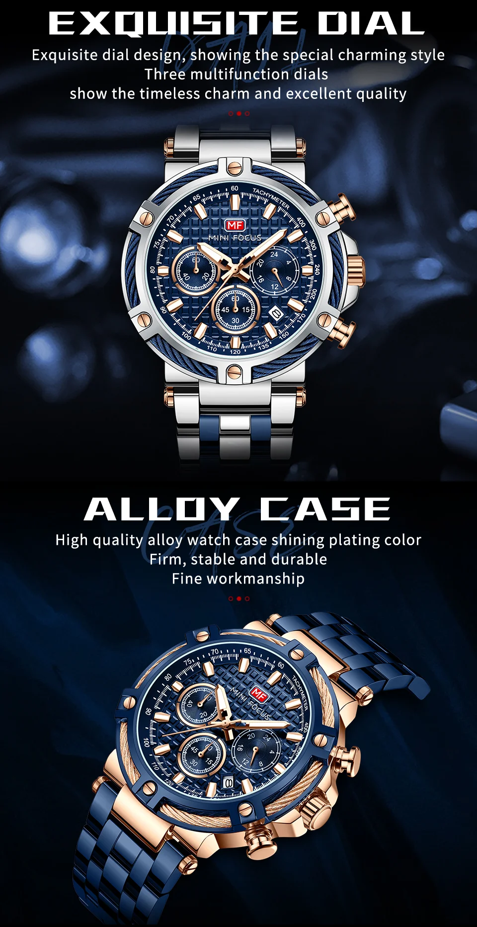 New Arrival Chronograph Quartz Men's Watch MINI FOCUS Luxury Design for Wholesale