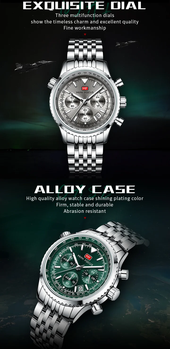 Top Sale Men’s Stainless Steel Quartz Chronograph Watch with Waterproof Design for Wholesale