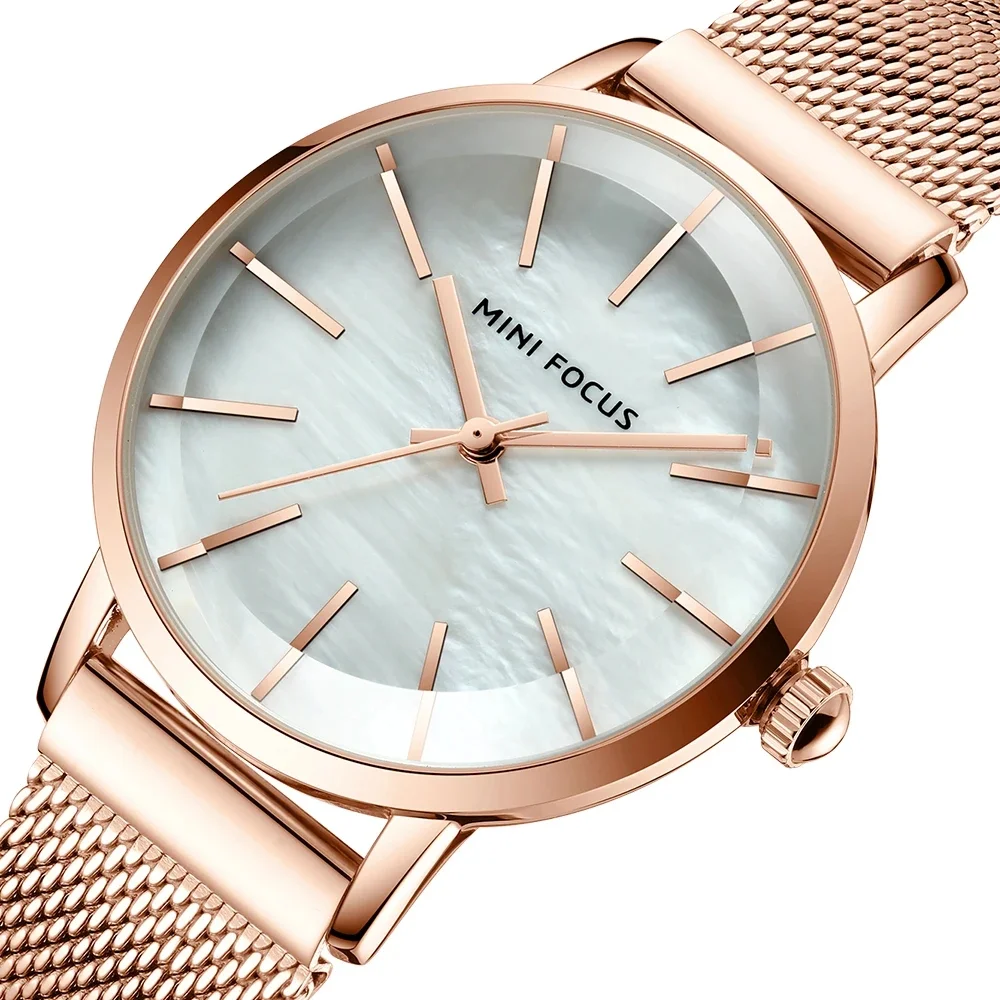 Mini Focus Women's Quartz Watch Steel Mesh Belt Simple