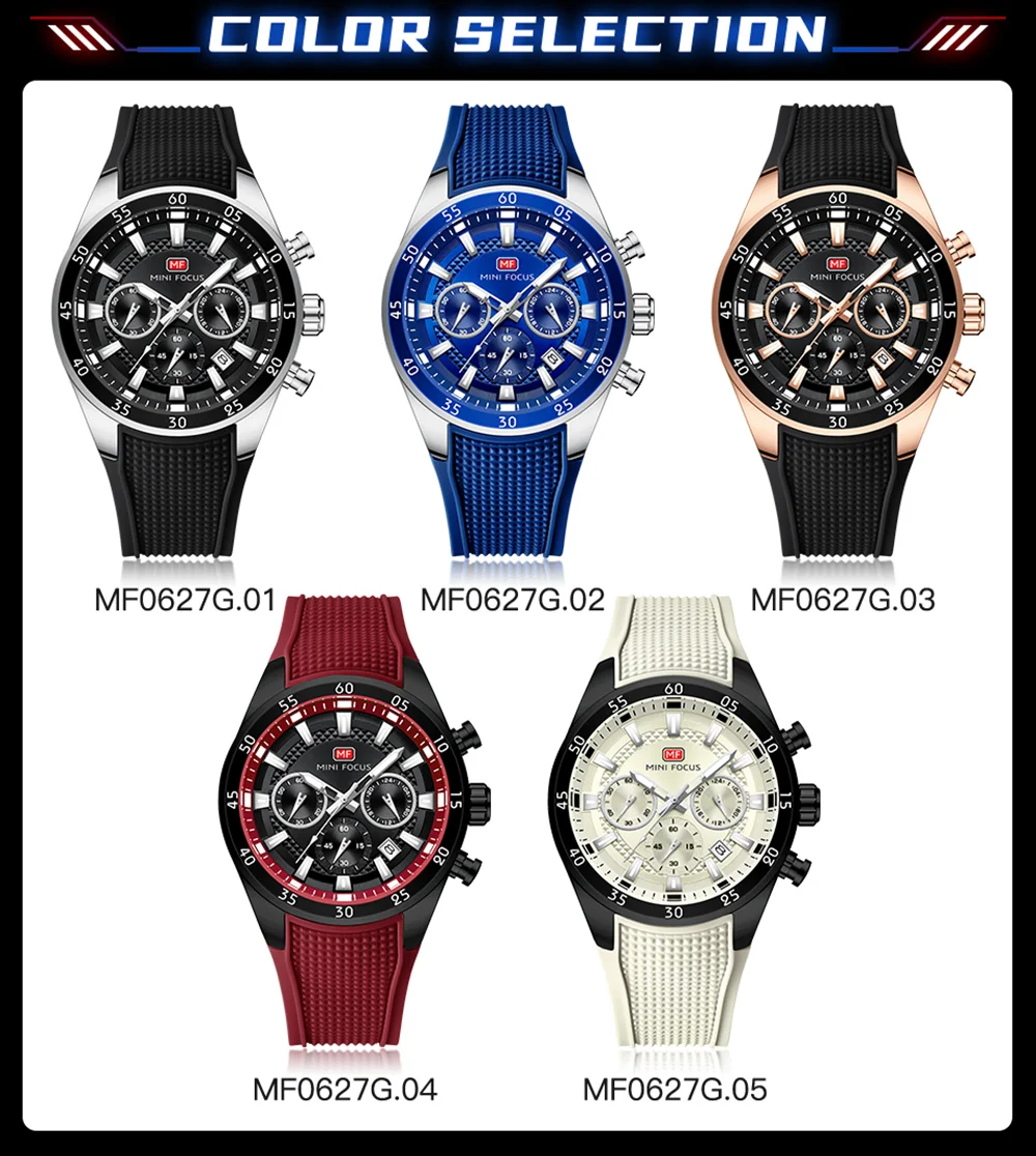 MINI FOCUS MF0627G men's Quartz Watch 43mm