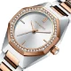 Elegant Rose Gold Women's Quartz Watch with Stainless