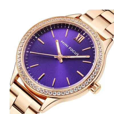 Mini Focus Women's Luxury Quartz Watch Purple Dial