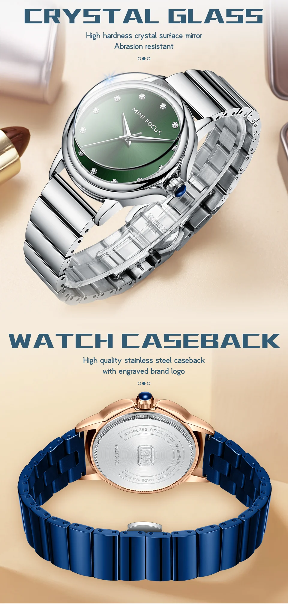 Mini Focus Luxury Diamond Women's Watch Waterproof Wristwatch for Wholesale