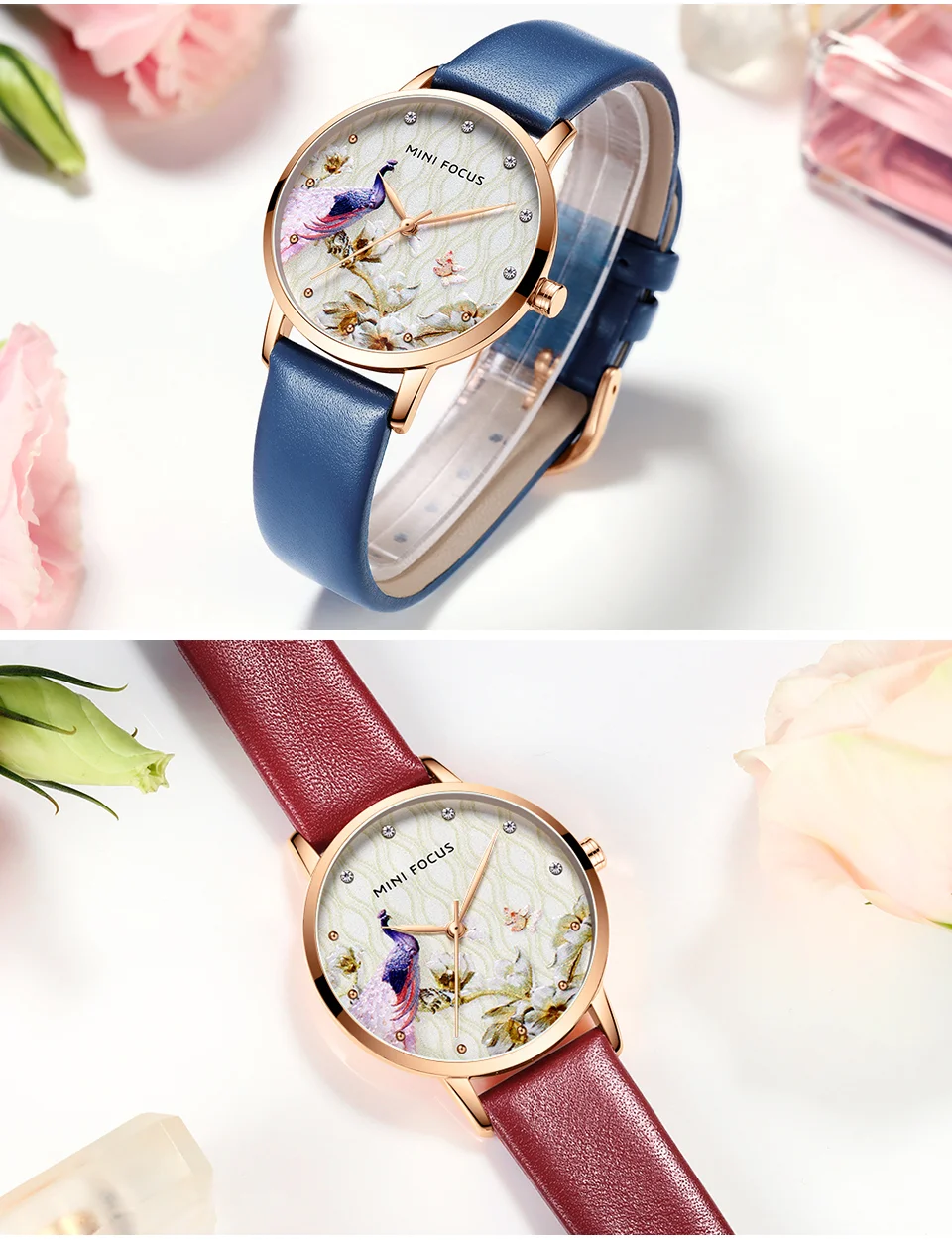 Elegant Leather Quartz Watch for Women – Premium Business Style by MINI FOCUS