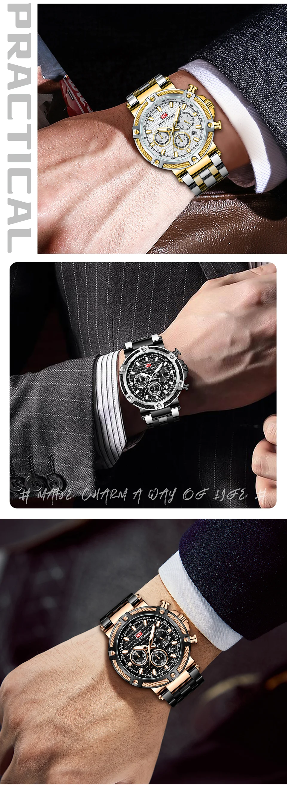 New Arrival Chronograph Quartz Men's Watch MINI FOCUS Luxury Design for Wholesale