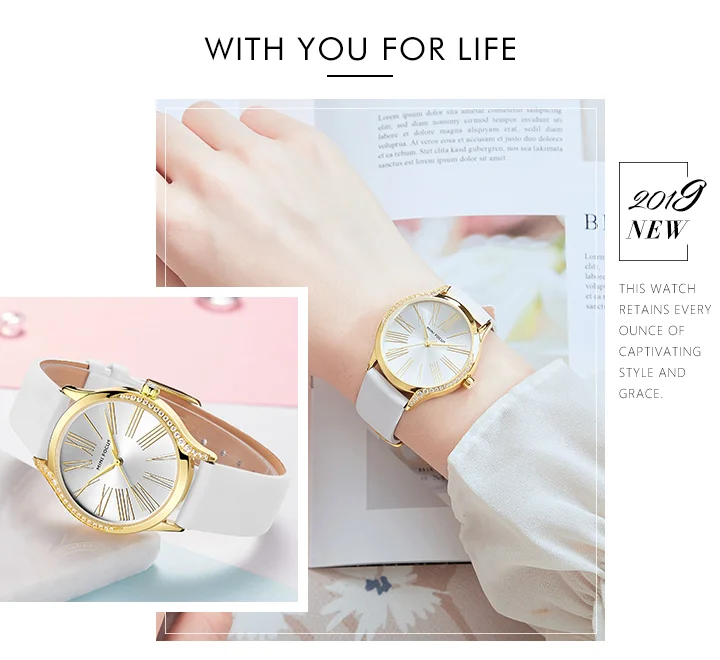 Mini Focus Women’s Quartz Watch | Elegant Blue Dial Ultra-Thin Waterproof Leather Strap Factory Wholesale
