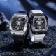 Sporty Mechanical Watch 50M Waterproof, Hollow Dial