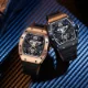 Sporty Mechanical Watch 50M Waterproof, Hollow Dial