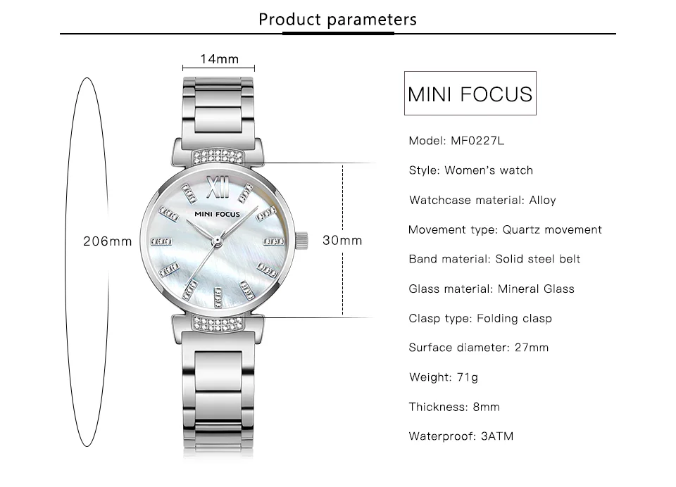 Mini Focus MF0227L Fashion Women’s Dress Watch | Luxury Waterproof Quartz Ladies Wristwatch Wholesale Supplier