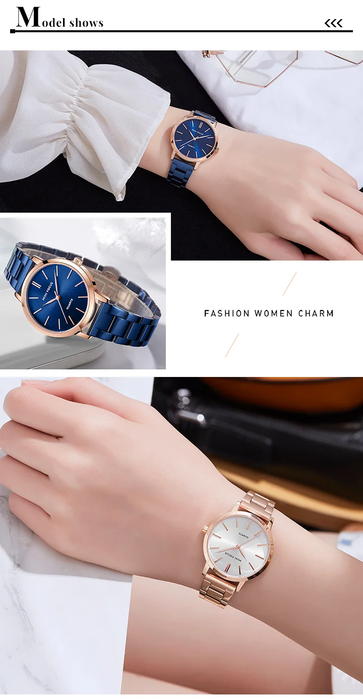 MINI FOCUS Femme Classic Elegant Watches Solid Stainless Steel Band Waterproof With Japanese Movement Women Quartz Watch