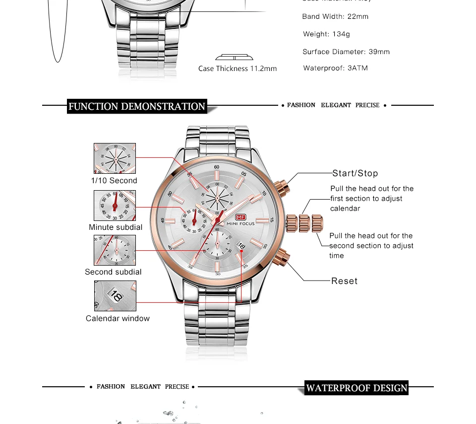 Mini Focus 0081 Men's Quartz Watch | High Quality Luminous Date Waterproof Band Fashion Accessory
