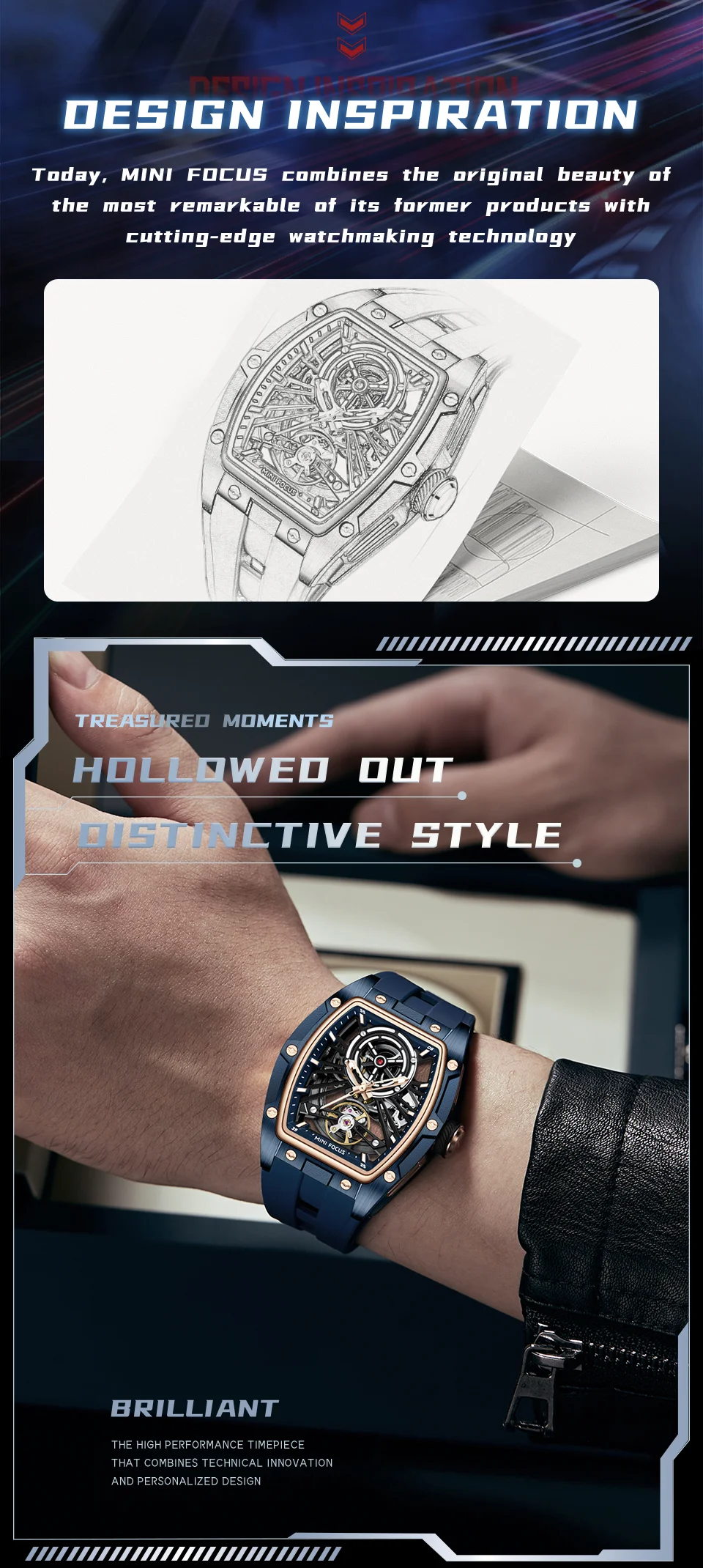 Luxury Automatic Mechanical Sports Watch for Men | Mini Focus MF0603G
