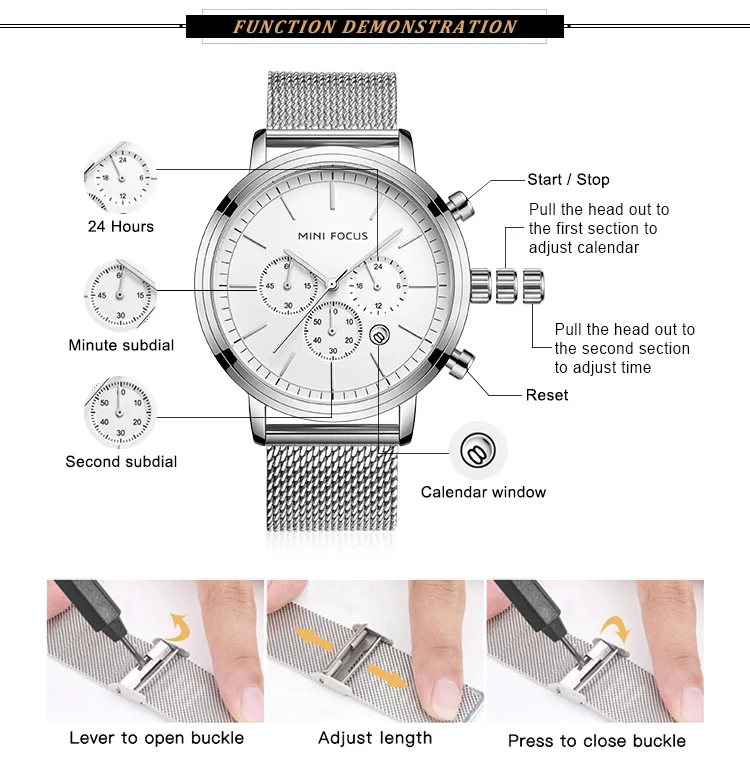 Stylish Men’s Quartz Watch with Silver Mesh Band – Factory Wholesale for Global Watch Distributors