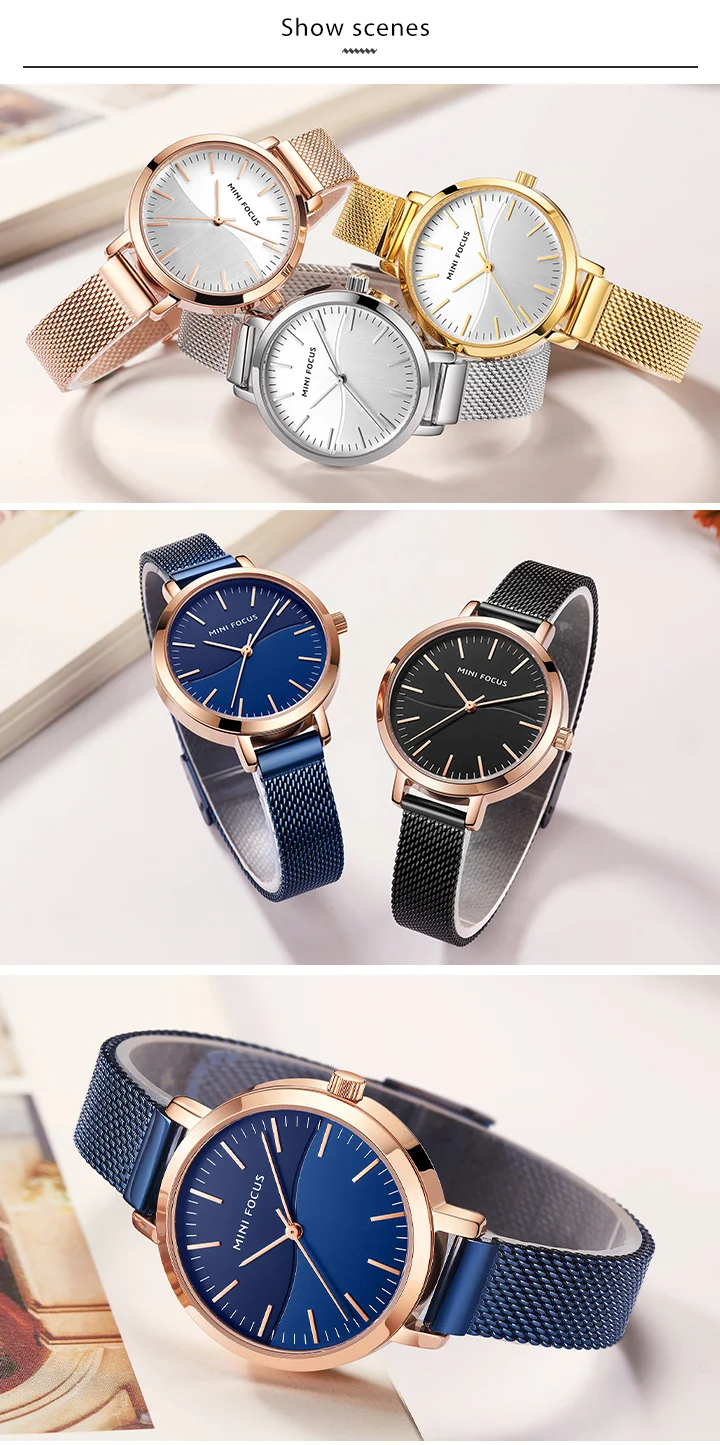 MINI FOCUS MF0261L Women’s Luxury Quartz Watch | Milanese Mesh Strap | Factory Wholesale