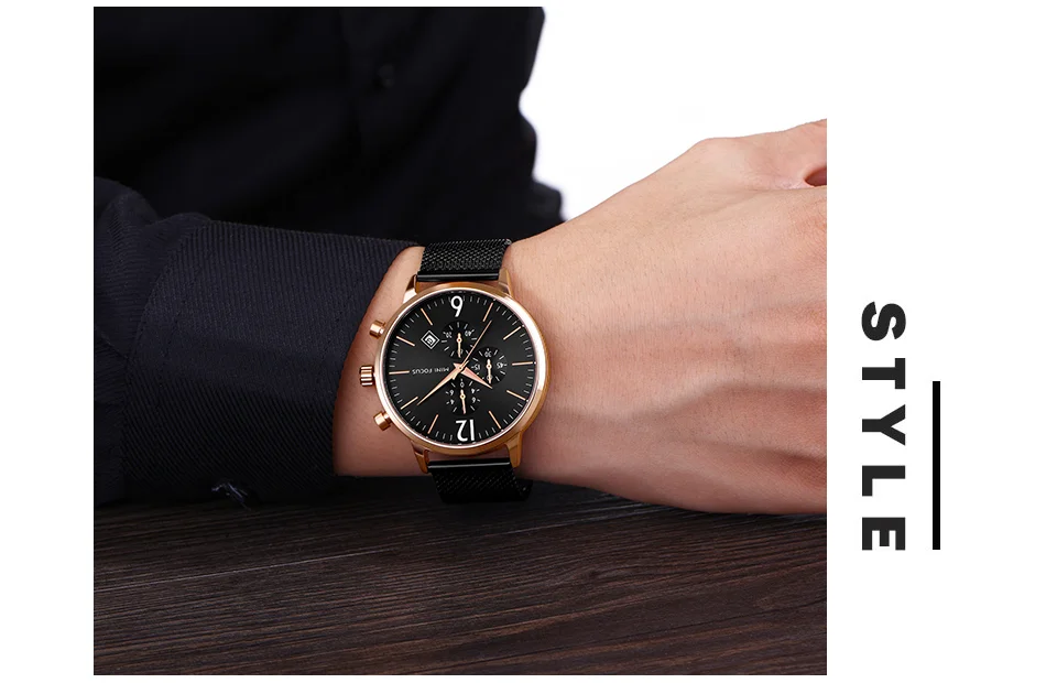 MINI FOCUS MF0185G Men’s Luxury Quartz Watch | Waterproof Factory Price Stainless Steel Strap
