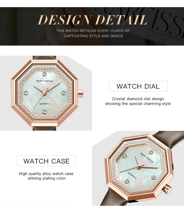 MINI FOCUS Elegance Shenzhen Women Timepiece – Stainless Steel Strap Waterproof Small Leisure Watch
