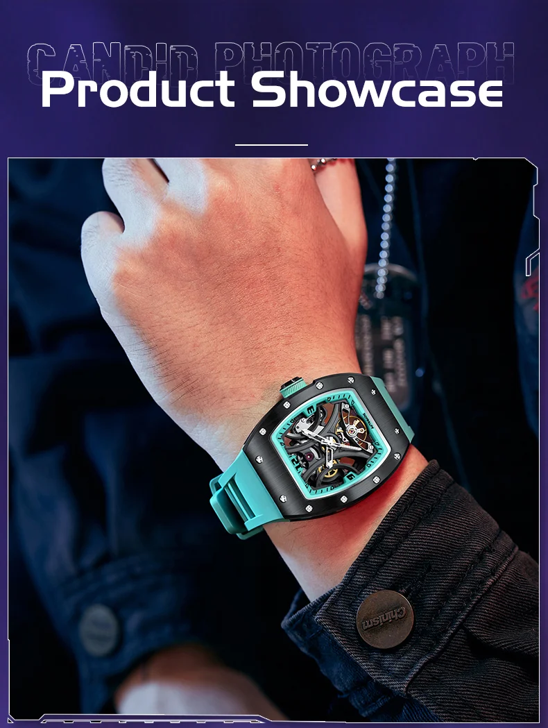 Chance Luxury Carbon Fiber Automatic Tourbillon Watch for Men – Wholesale Mechanical Timepiece