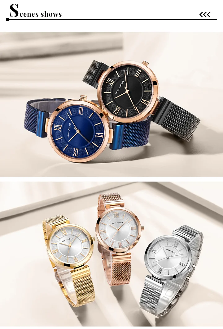 MINI FOCUS Women’s Quartz Watch | Luxury 5ATM Waterproof Sport Mesh Strap Wristwatch – Factory Wholesale