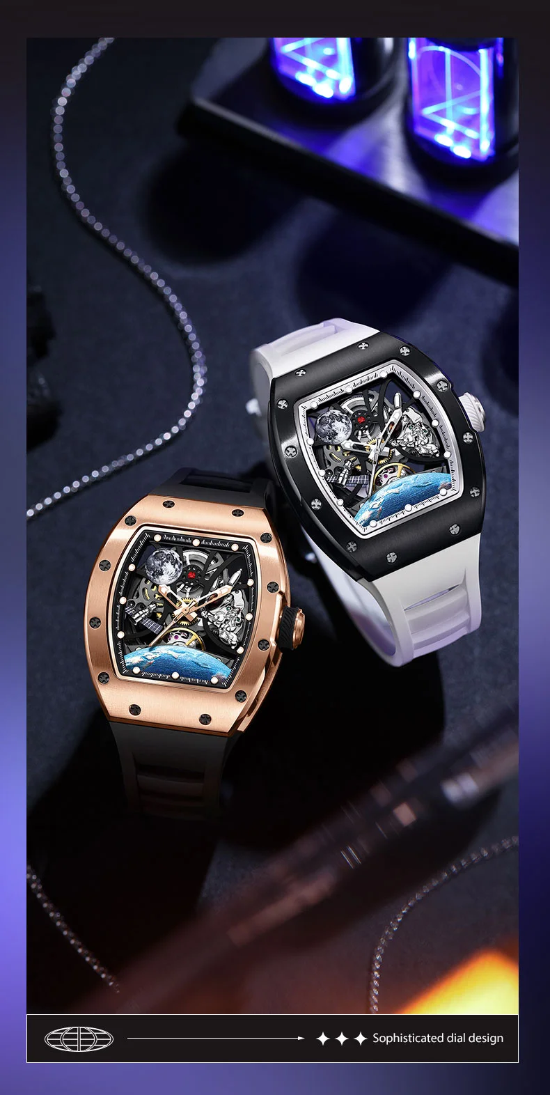 CHANCE 919014 Tourbillon Watch &ndash; Carbon Fiber Case, Skeleton Dial, Luxury Mechanical Men&rsquo;s Watch