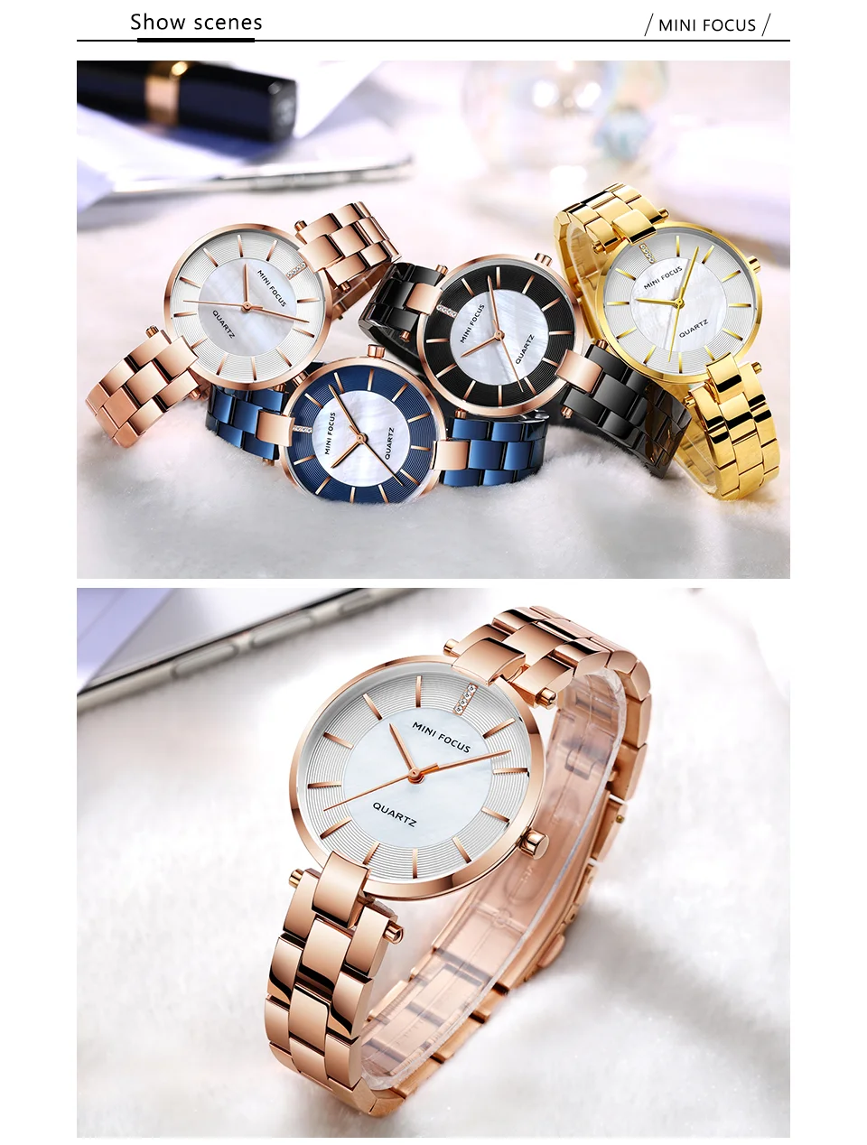 MINI FOCUS MF0224L Stylish Women’s Quartz Watch | Luxury Stainless Steel Band Cute Design Factory Wholesale