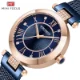 Mini Focus Ladies Luxury Diamond Quartz Watch Golden Mesh