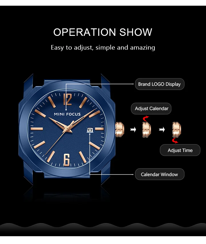 MINI FOCUS MF0248G Simplicity Watch | Trendy Waterproof Luminous Quartz Watch for Men