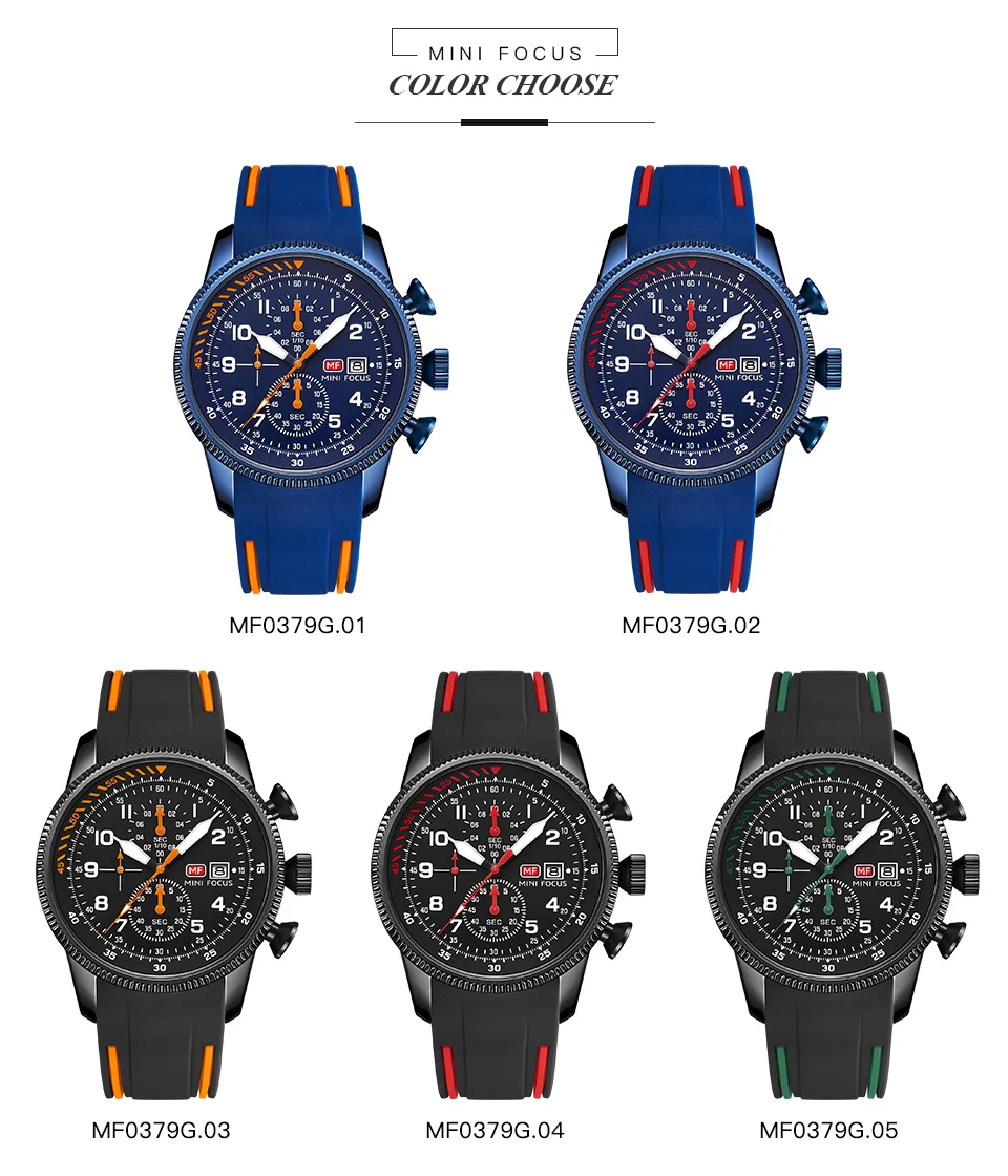 Mini Focus Luxury Silicone Sport Chronograph Men’s Quartz Watch | Waterproof Multifunction Business Wristwatch