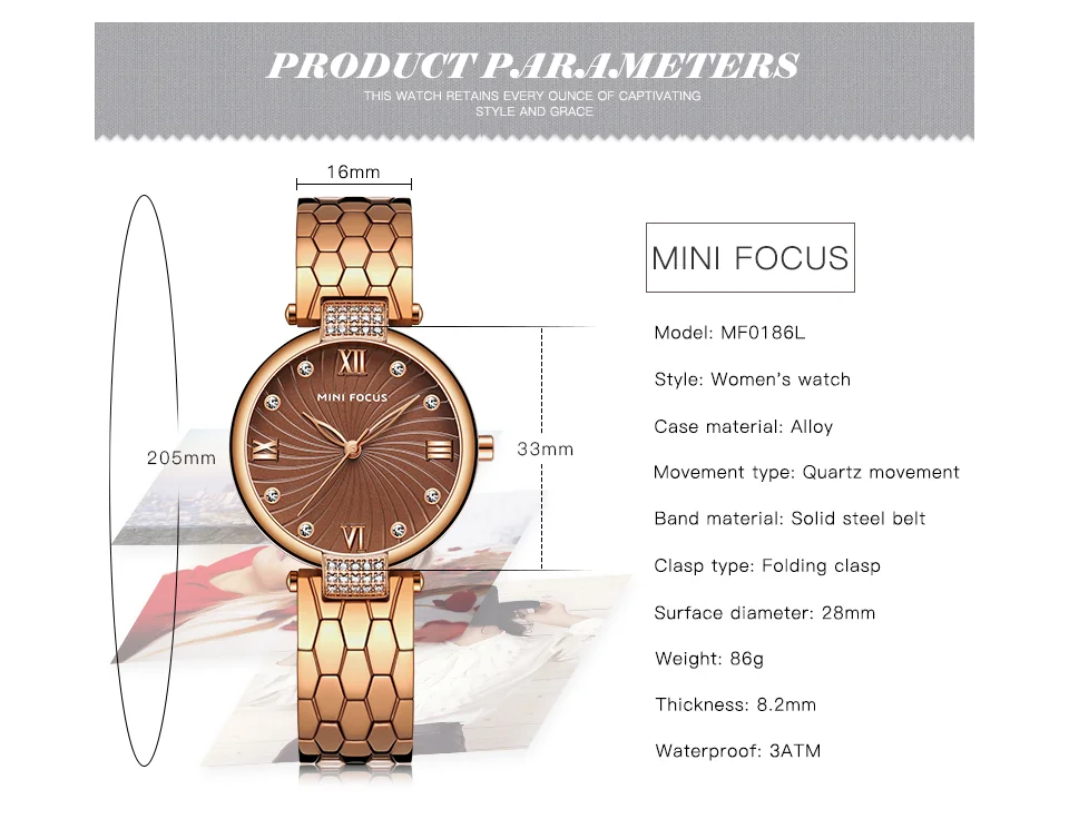 Mini Focus MF0186L Women's Business Watch | Japan Quartz Movement | Waterproof Elegant Wristwatch