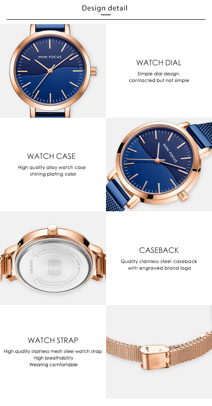 MINI FOCUS MF0261L Women’s Luxury Quartz Watch | Milanese Mesh Strap | Factory Wholesale