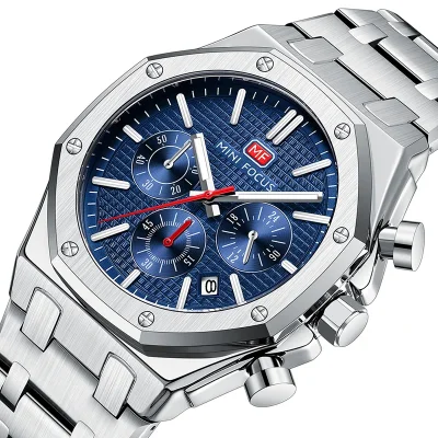 MINI FOCUS 0609 Elegance Men's Quartz Watch Stainless Steel, Luminous Chronometer for Business