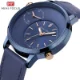 Mini Focus Men’s Business Watch Blue Dial Leather Strap