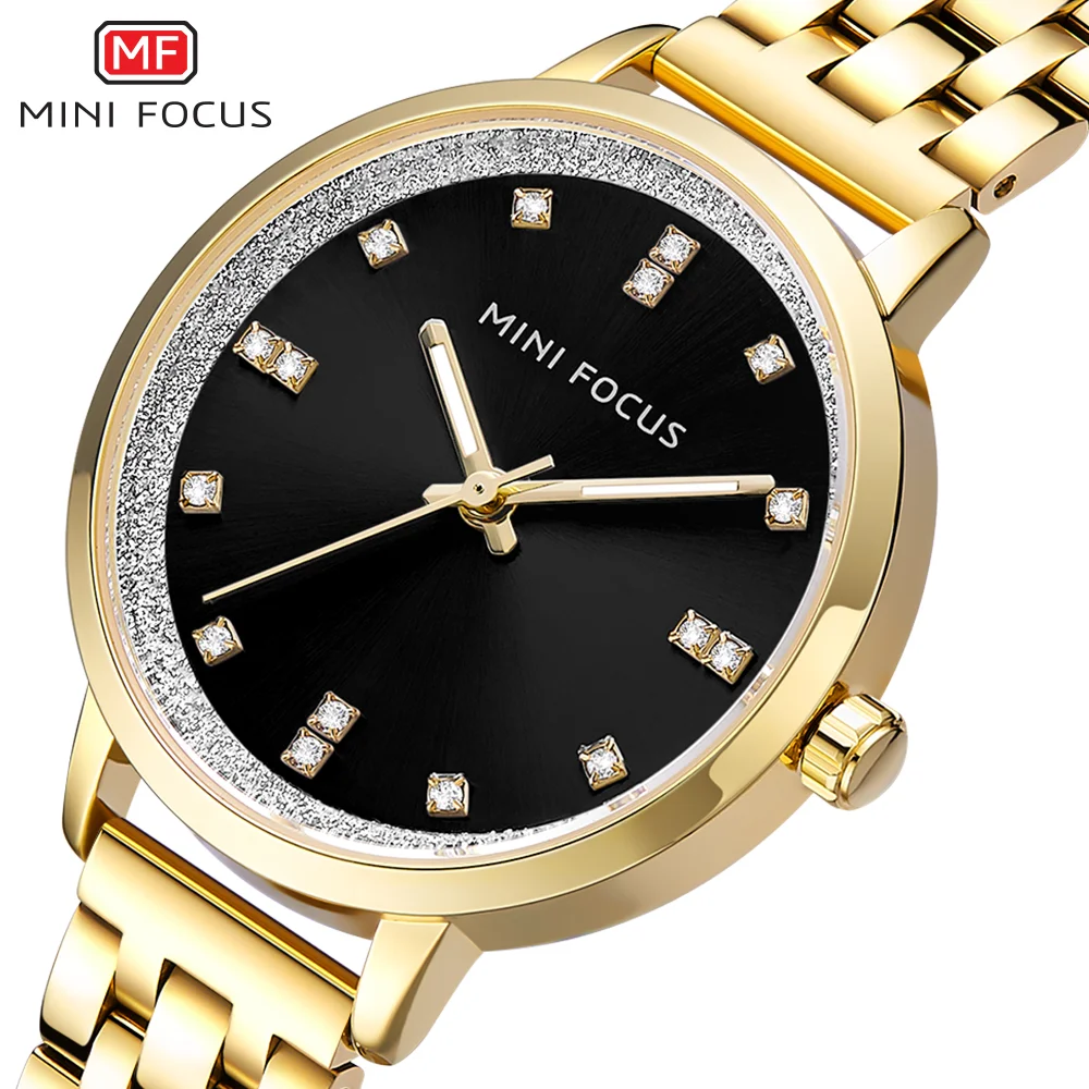 Mini Focus Women’s Quartz Watch with Golden Stainless Steel